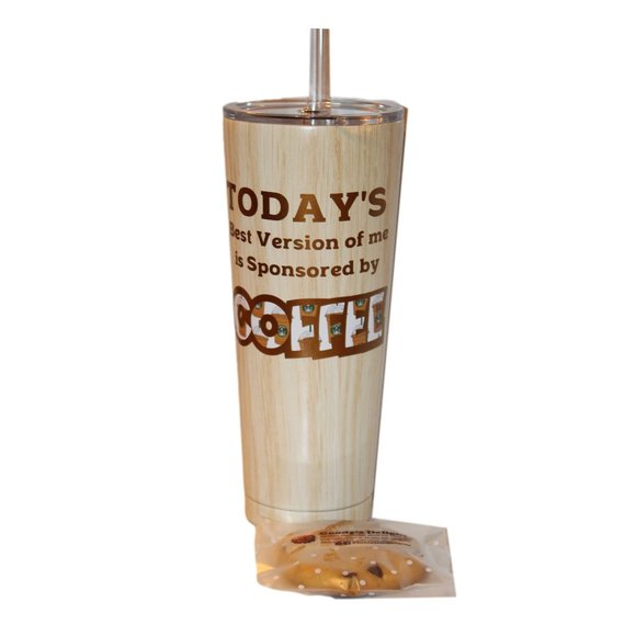 Tall Insulated Water Iced Coffee Tumbler with Straw and Lid - Unique Gift - Picture 2 of 9